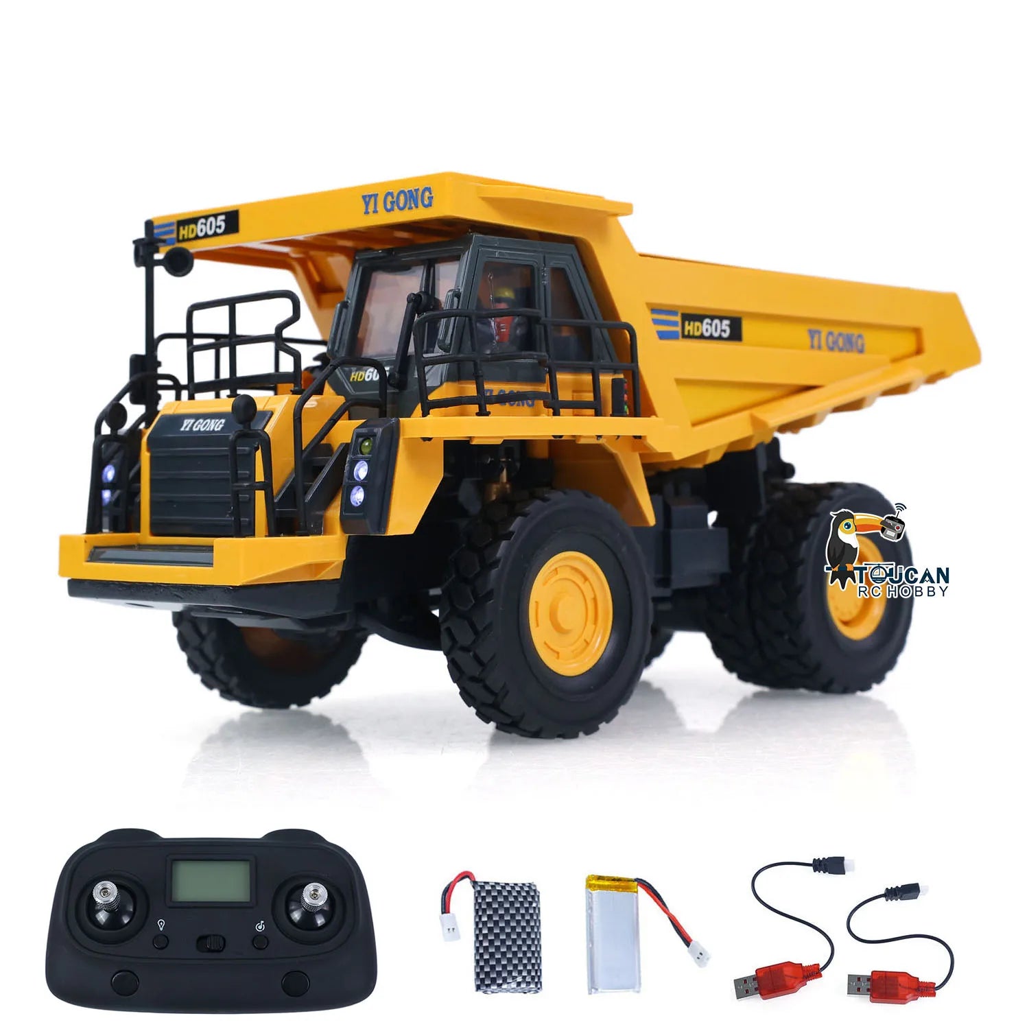 Toys Cars RTR 1/50 Electric RC Dump Truck Remote Control Construction Vehicle Tipper Model Light Sound Effect TOUCAN Hobby Gift