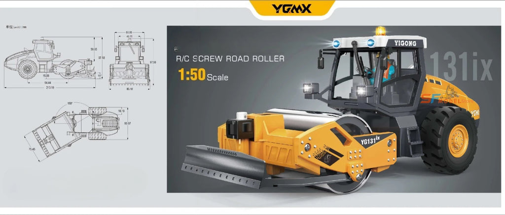 Yi Gong 1/50 Mini Remote Control Model Loader Excavator Mining Truck Sand Screener Road Roller Engineering Vehicle Toys Hobbies