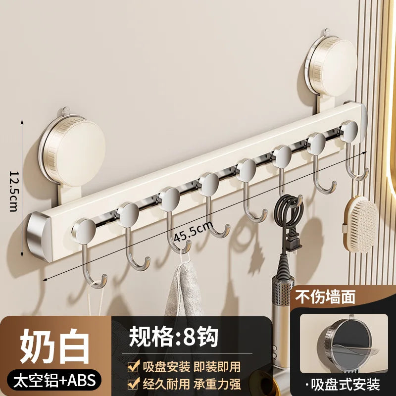 No Drill Suction Cup Rotate Strong Load-Bearing Vacuum Hook Kitchen Wall Bathroom Door Adhesive Hook Hook Key Hook Kitchen Hook