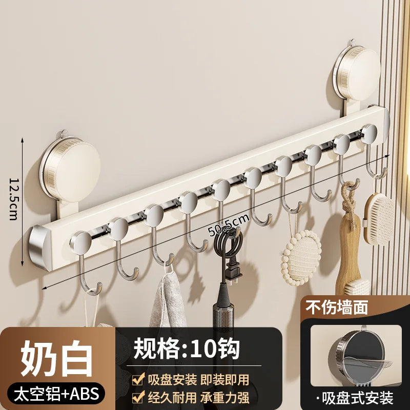 No Drill Suction Cup Rotate Strong Load-Bearing Vacuum Hook Kitchen Wall Bathroom Door Adhesive Hook Hook Key Hook Kitchen Hook