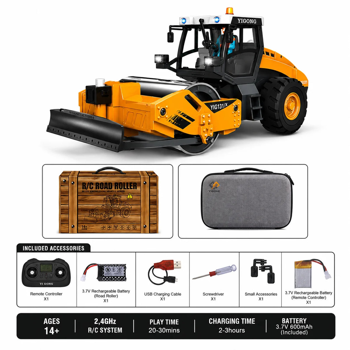 1/50 YG970 YG636 YG520 T14R YG180 YG605 RC Excavator Loader Dump Truck Full-Aisle Alloy Simulation Engineering Vehicle Model Toy