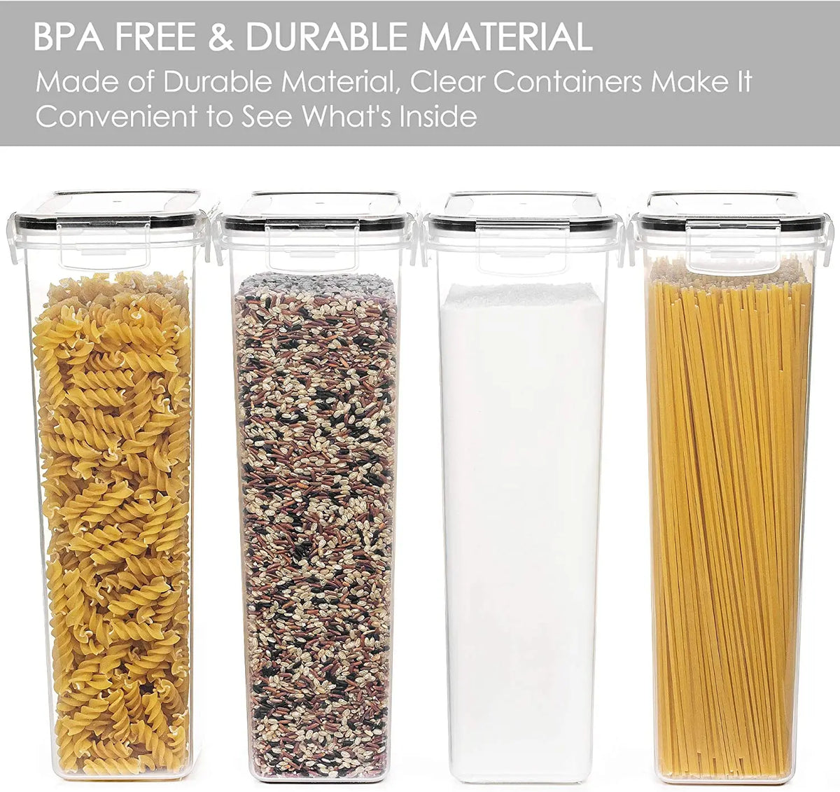 Airtight Food Storage Containers with Lids, 2/4 PCS 2.8L Pasta Containers for Pantry Organization and Storage, BPA Free Kitchen