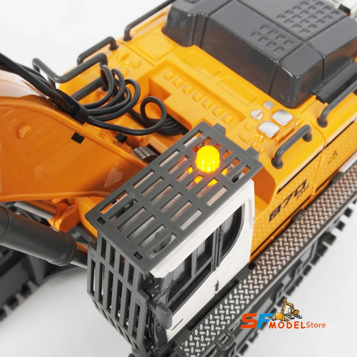 Mini RC Excavator Loader 1/50 970 520 Excavator 636 Loader Electric Simulation Model Metal Track Light Sound System RC Toy Gift