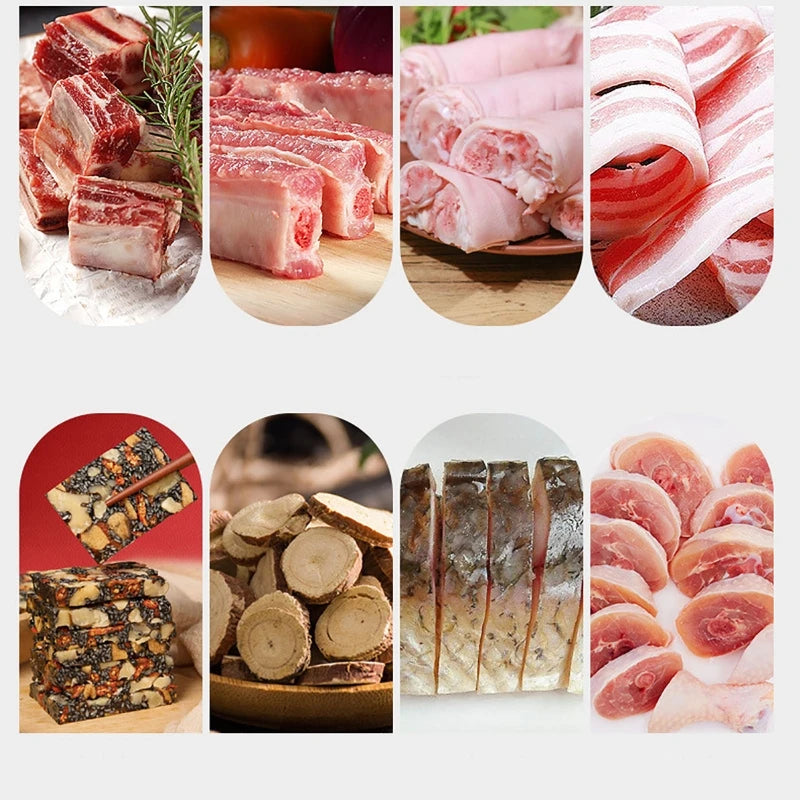 Food Cutter Slicing Machine Beef Bacon Fish Frozen Meat Stainless Steel Home Cutting Adjustable Slice Thickness Kitchen Tool