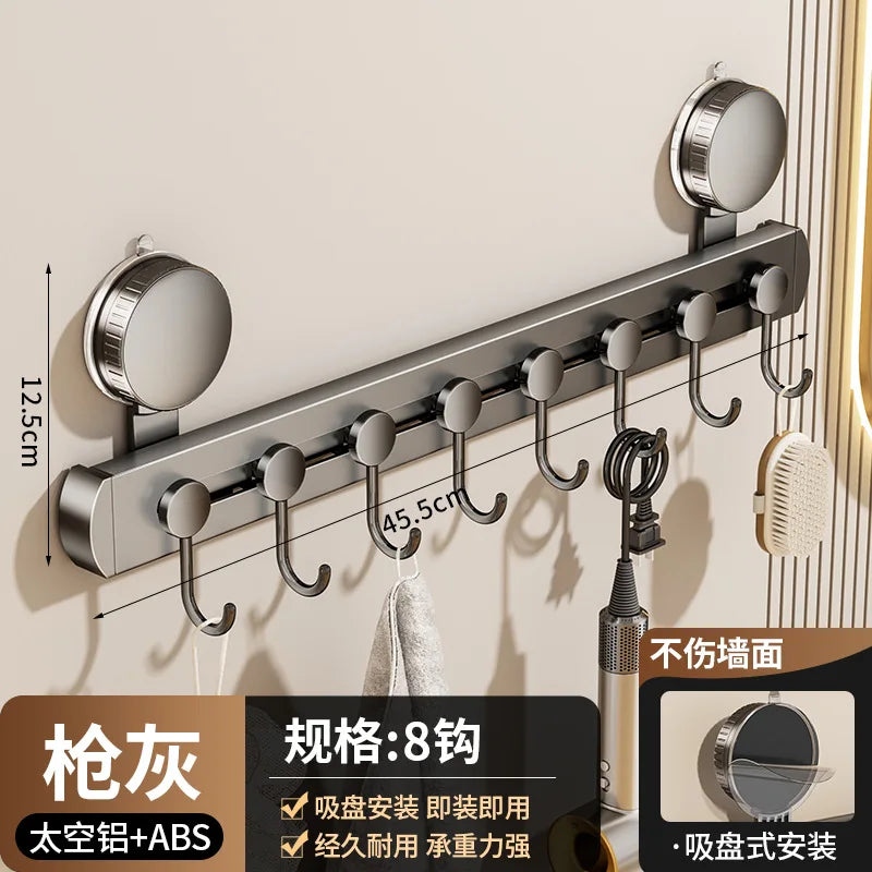 No Drill Suction Cup Rotate Strong Load-Bearing Vacuum Hook Kitchen Wall Bathroom Door Adhesive Hook Hook Key Hook Kitchen Hook
