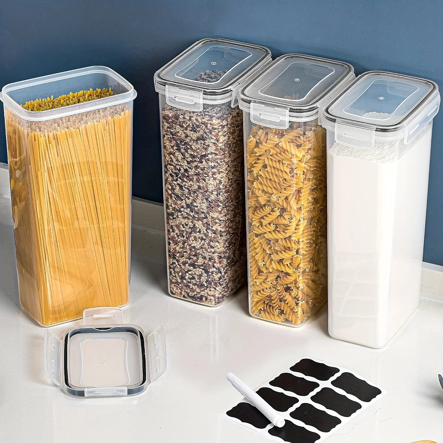 Airtight Food Storage Containers with Lids, 2/4 PCS 2.8L Pasta Containers for Pantry Organization and Storage, BPA Free Kitchen