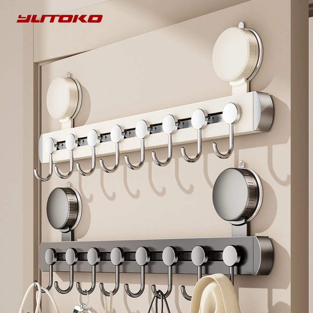 No Drill Suction Cup Rotate Strong Load-Bearing Vacuum Hook Kitchen Wall Bathroom Door Adhesive Hook Hook Key Hook Kitchen Hook