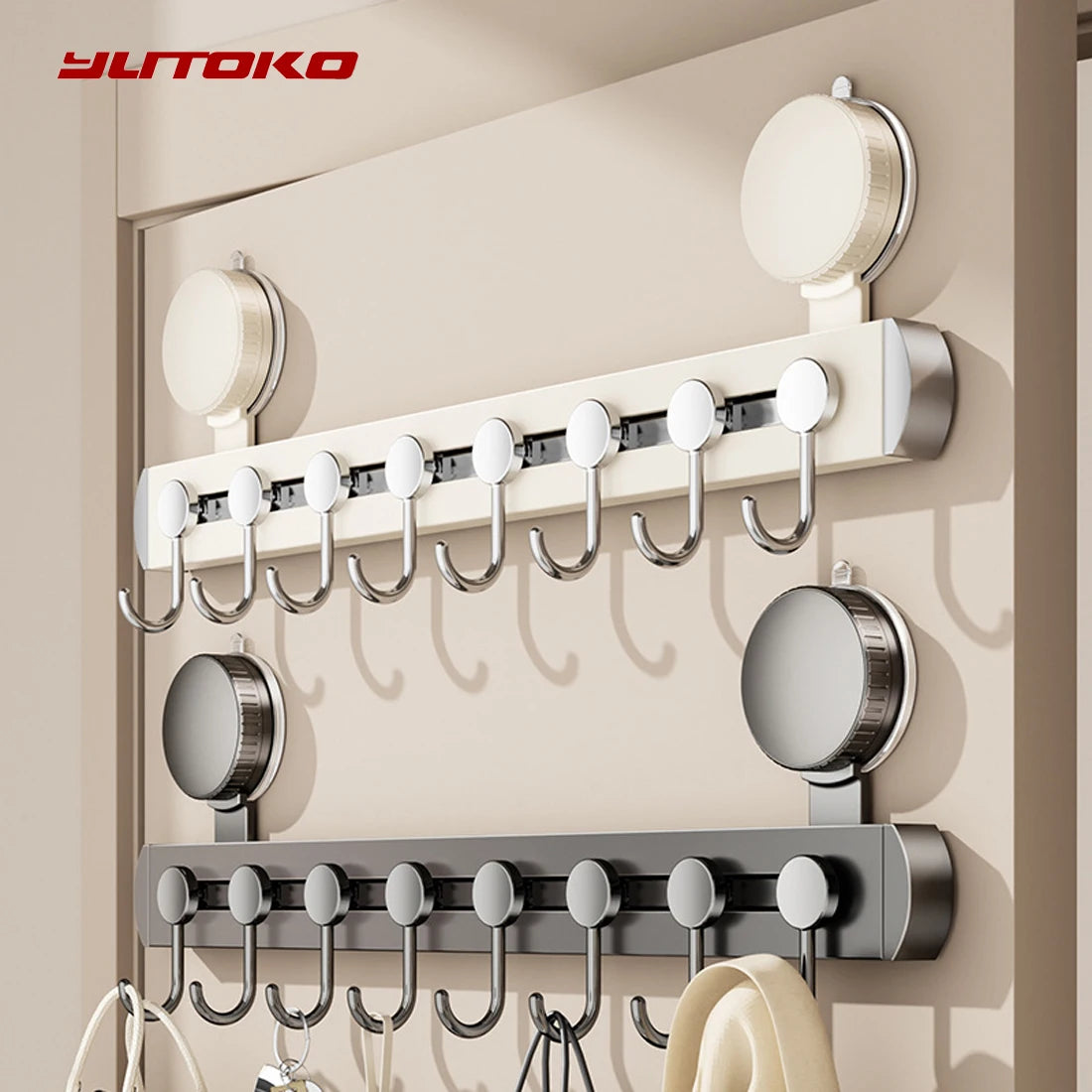 No Drill Suction Cup Rotate Strong Load-Bearing Vacuum Hook Kitchen Wall Bathroom Door Adhesive Hook Hook Key Hook Kitchen Hook