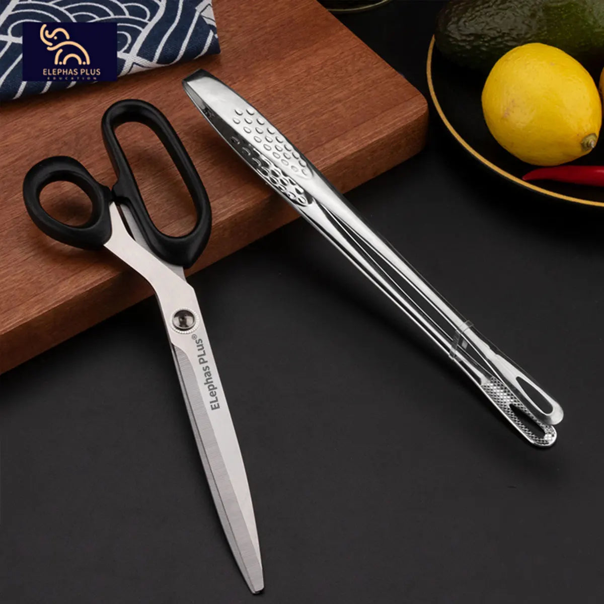 Korean Style Stainless Steel Kitchen Shears - Precision BBQ Scissors for Steak, Chicken, Fish, Duck & Restaurant Use