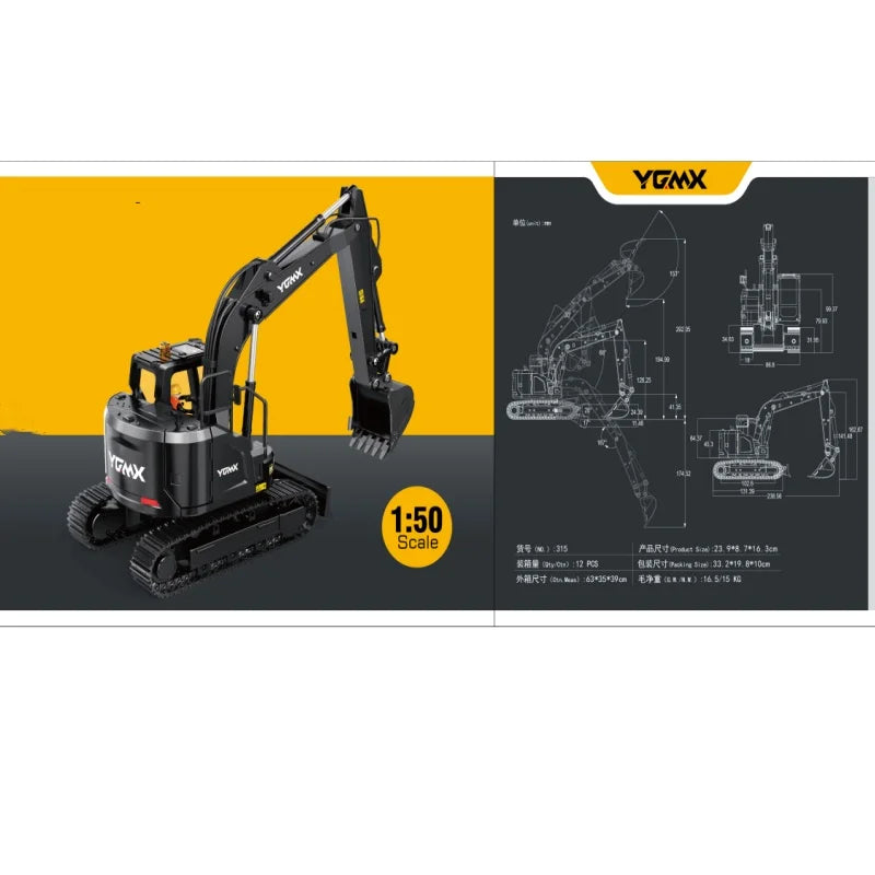 Toys 1/50 Remote Control Model Loader Excavator Mining Truck Sand Screener Road Roller Engineering Vehicle Gifts