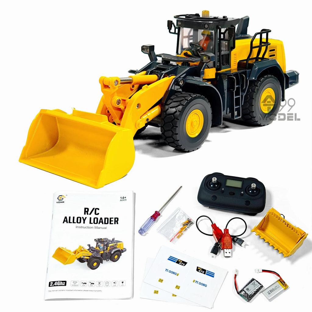 In Stock WA475 RC Loader 1/50 YG475 Electric RC Loader Model RTR Version with Lights and Sounds Remote Control Car Toy Gift