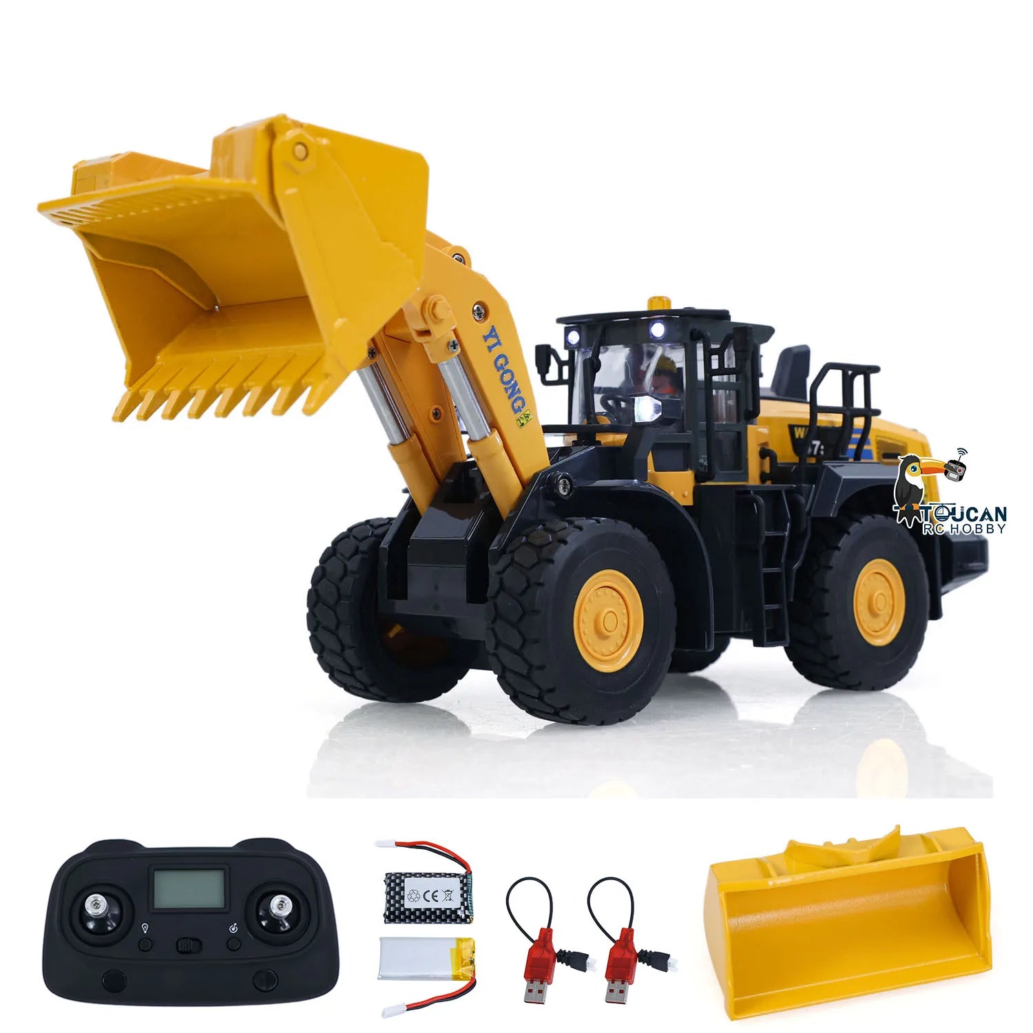 New Half Metal 1/50 WA475 RC Loader RTR Remote Control Trucks Cars Mini Vehicle Model Lights Sounds Machine Gift Toys RC Car