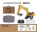 Mini RC Excavator Loader 1/50 970 520 Excavator 636 Loader Electric Simulation Model Metal Track Light Sound System RC Toy Gift