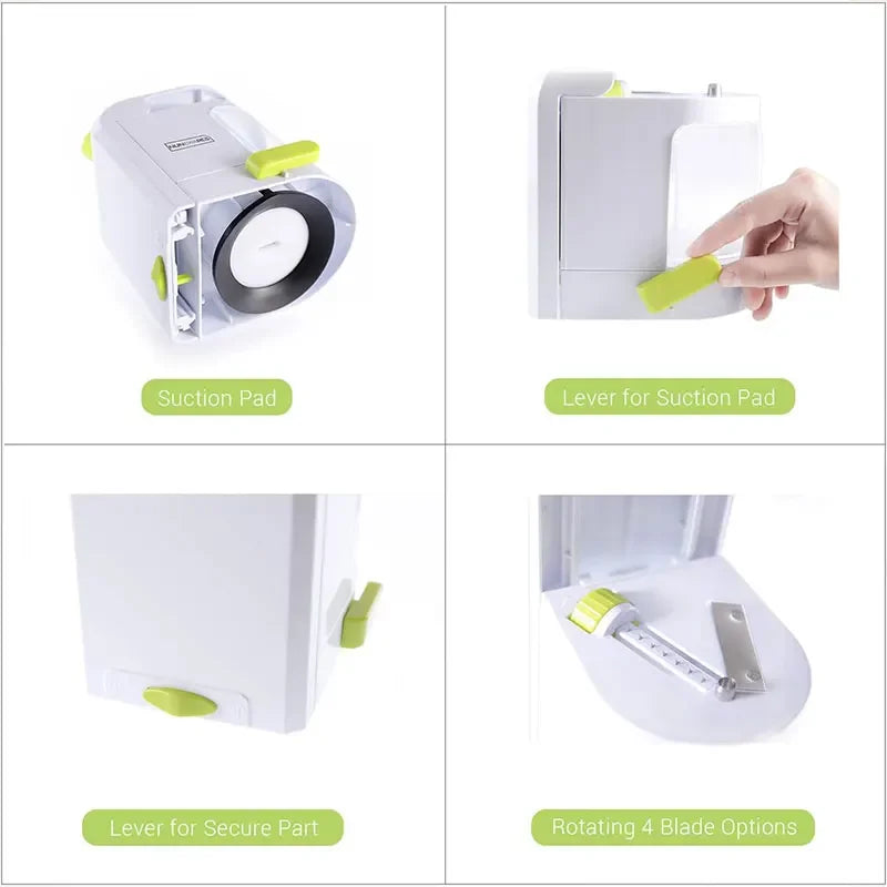 Vegetable Spiralizer 4-IN-1 Rotating Blade Veggie Spiralizer Zucchini Noodle Maker with Suction Cup Vegetable Cutter Slicer