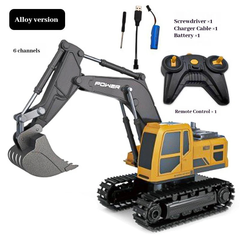 YIGONG Alloy Remote Control Engineering Vehicle 2.4G Wireless Rc Excavator Bulldozer Dump Truck Model For Hobby Collection 2026