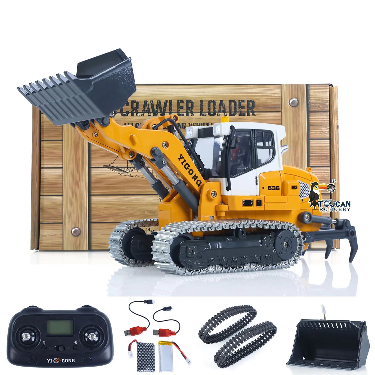 New 636 RC Loader RTR Upgrade Metal Ttracks Bucket Electric Lifting Light Sound Battery Mini Toy Model Birthday Gifts