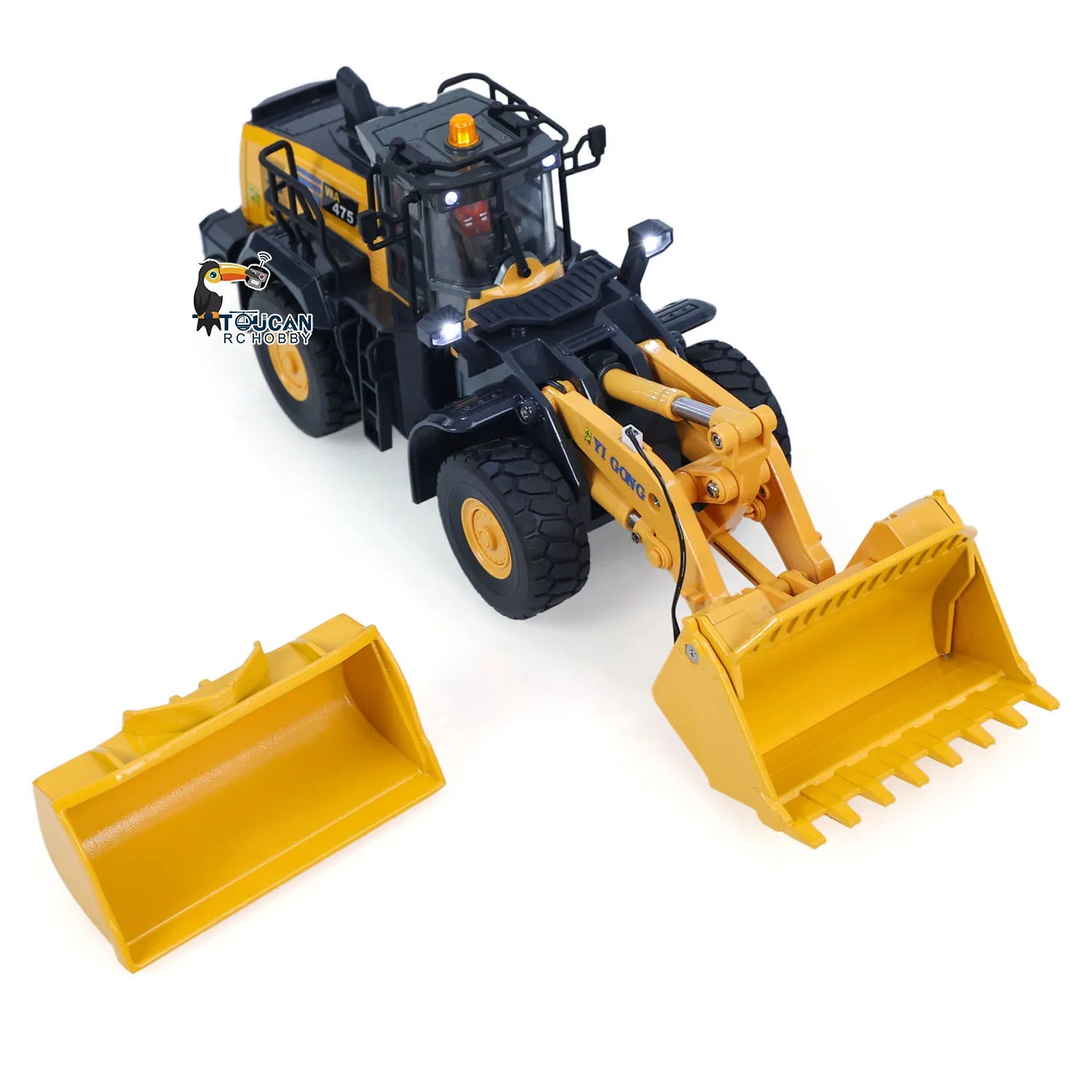 Half Metal Mini 1/50 Electric Remote Control Loader RTR RC Engineering Vehicle Model Lights Sounds Desktop Level Gift
