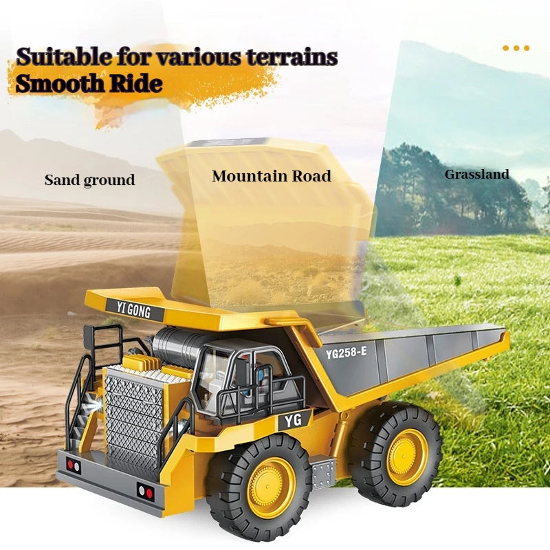 YIGONG Alloy Remote Control Engineering Vehicle 2.4G Wireless Rc Excavator Bulldozer Dump Truck Model For Hobby Collection 2026