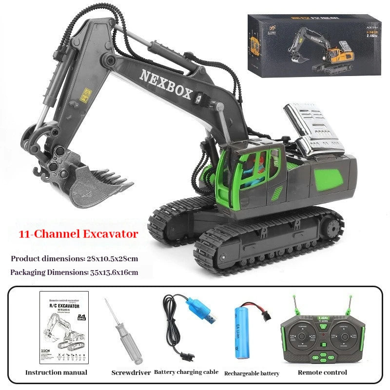YIGONG Alloy Remote Control Engineering Vehicle 2.4G Wireless Rc Excavator Bulldozer Dump Truck Model For Hobby Collection 2026