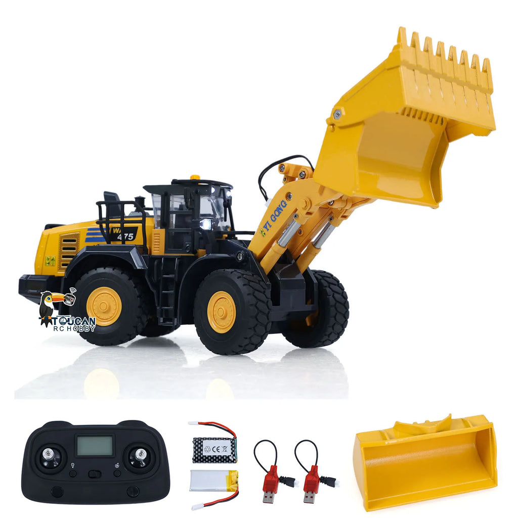 Half Metal Mini 1/50 Electric Remote Control Loader RTR RC Engineering Vehicle Model Lights Sounds Desktop Level Gift