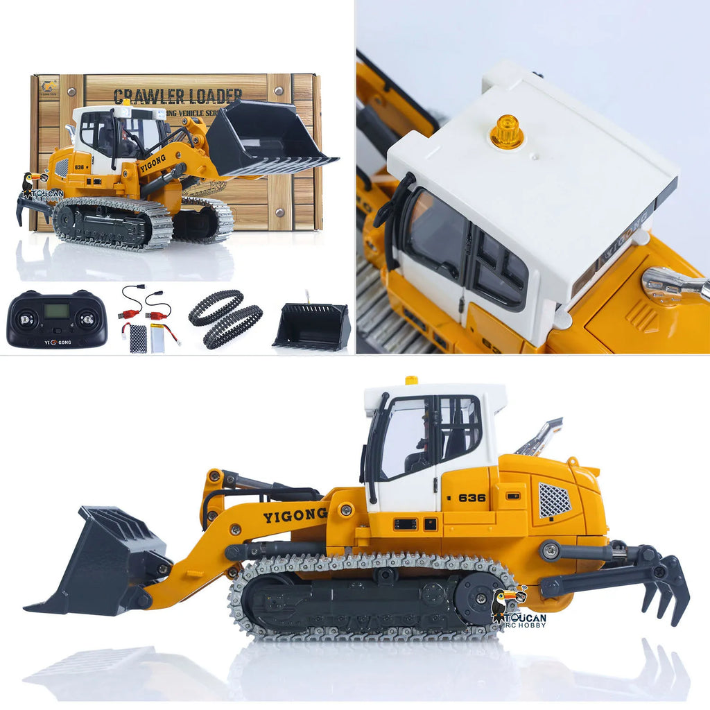 New 636 RC Loader RTR Upgrade Metal Ttracks Bucket Electric Lifting Light Sound Battery Mini Toy Model Birthday Gifts