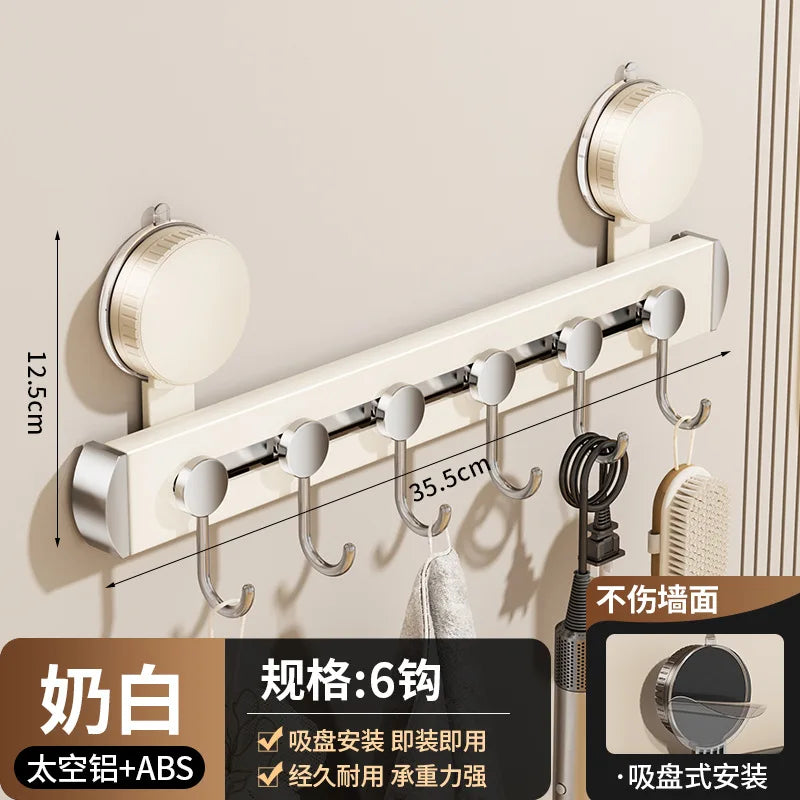 No Drill Suction Cup Rotate Strong Load-Bearing Vacuum Hook Kitchen Wall Bathroom Door Adhesive Hook Hook Key Hook Kitchen Hook