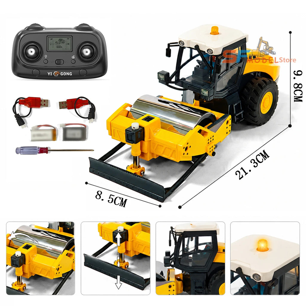 2026 New Yi Gong 1/50 RC Loader Dump Truck Excavator Sand Screener Road Roller Mini Engineering RC Car Electric Toy Gift