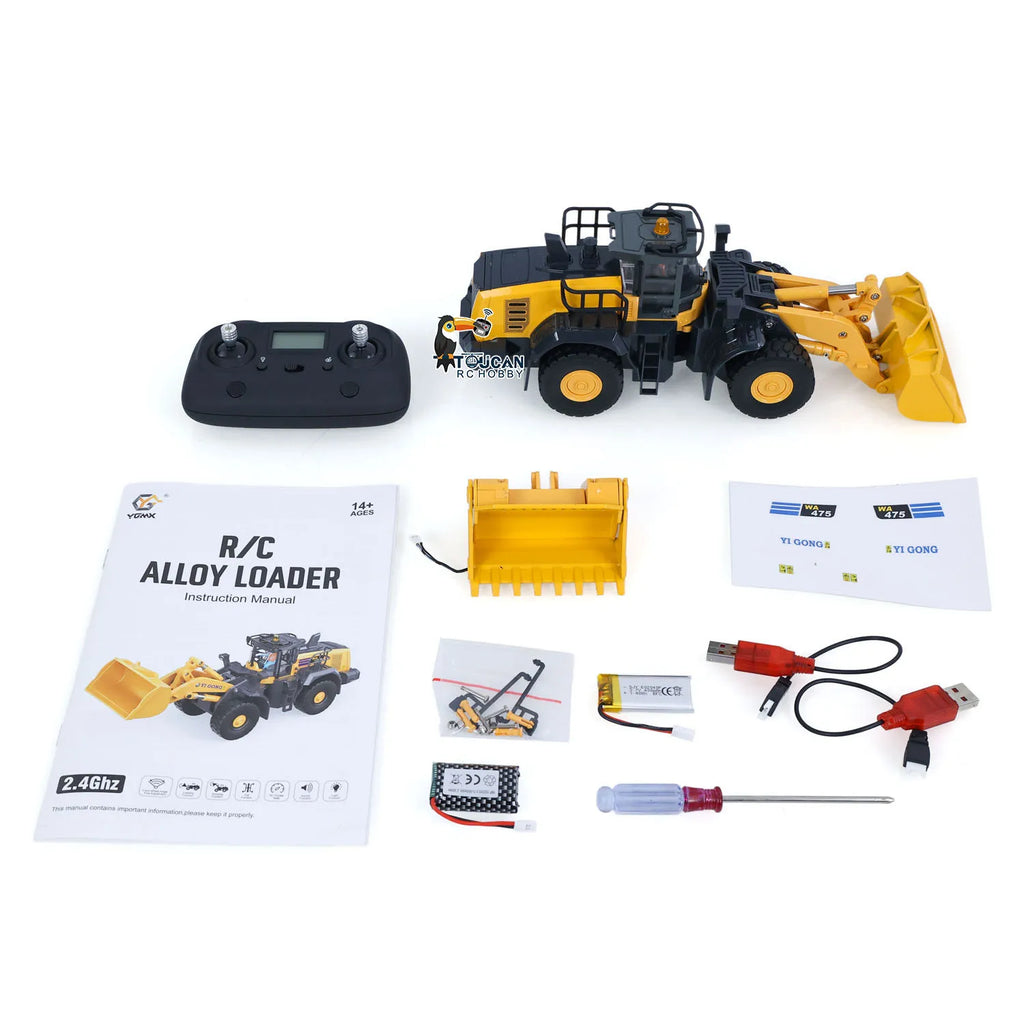 Half Metal Mini 1/50 Electric Remote Control Loader RTR RC Engineering Vehicle Model Lights Sounds Desktop Level Gift