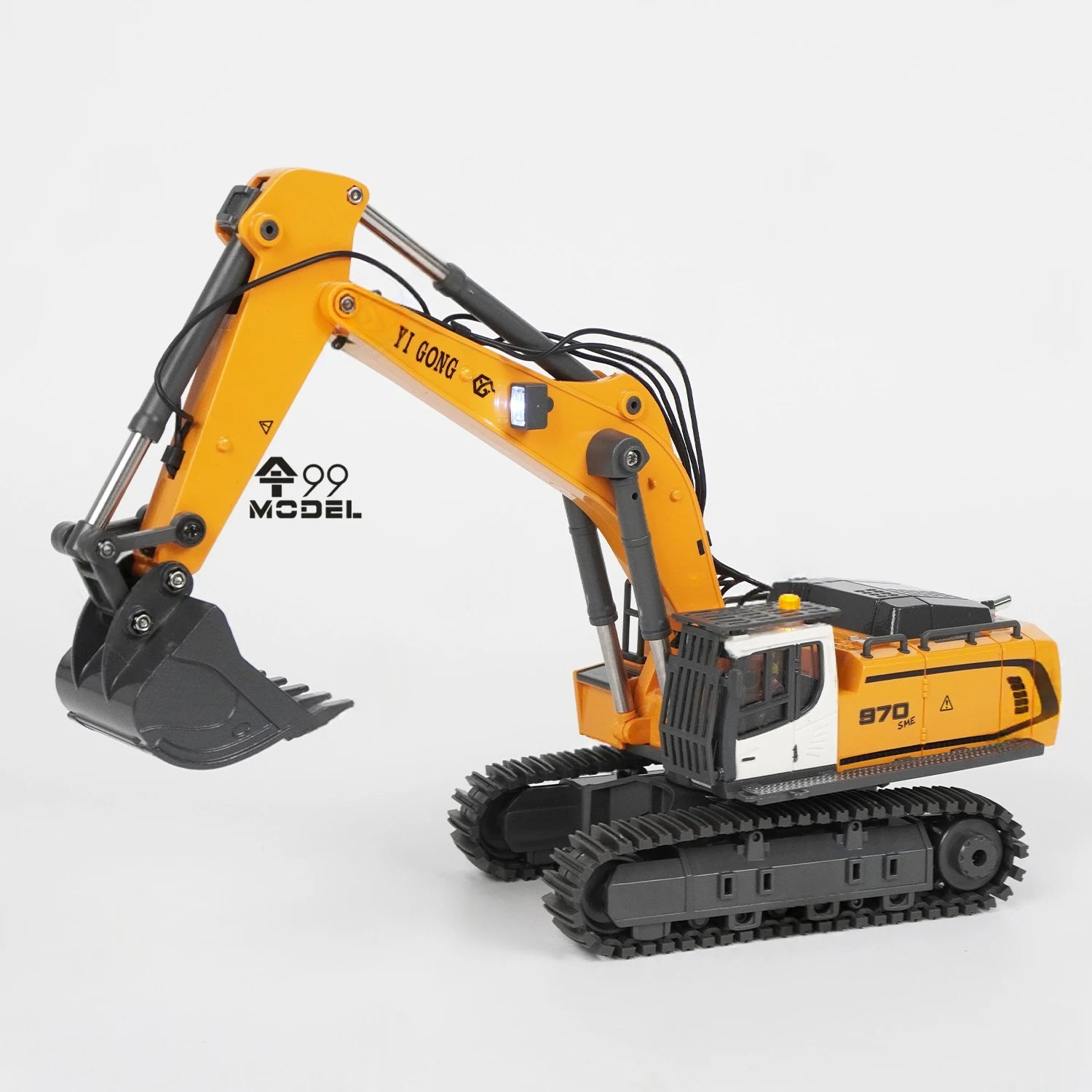 970 RC Mini Excavator 1/50 Scale Electric Excavator Simulation Model Desktop RC Excavator with Lighting System RC Car Toy Gift