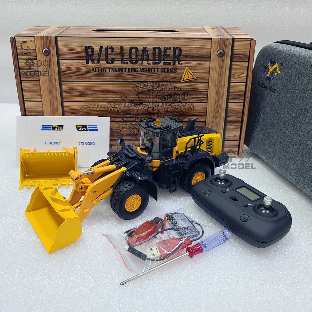 In Stock WA475 RC Loader 1/50 YG475 Electric RC Loader Model RTR Version with Lights and Sounds Remote Control Car Toy Gift